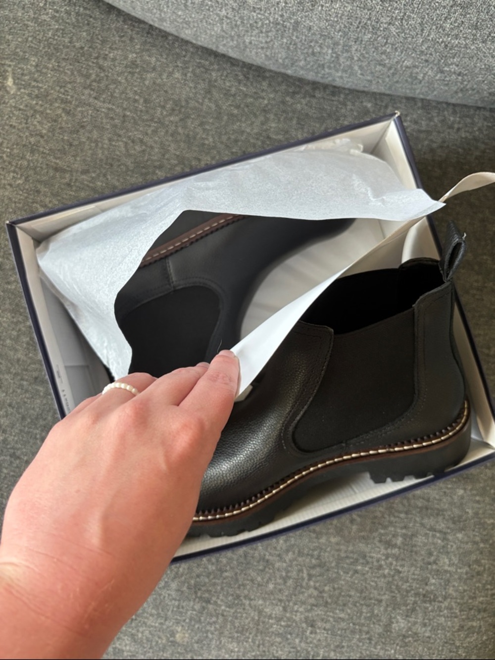 Caslon Black Chelsea Lug Sole Ankle Boots - Women